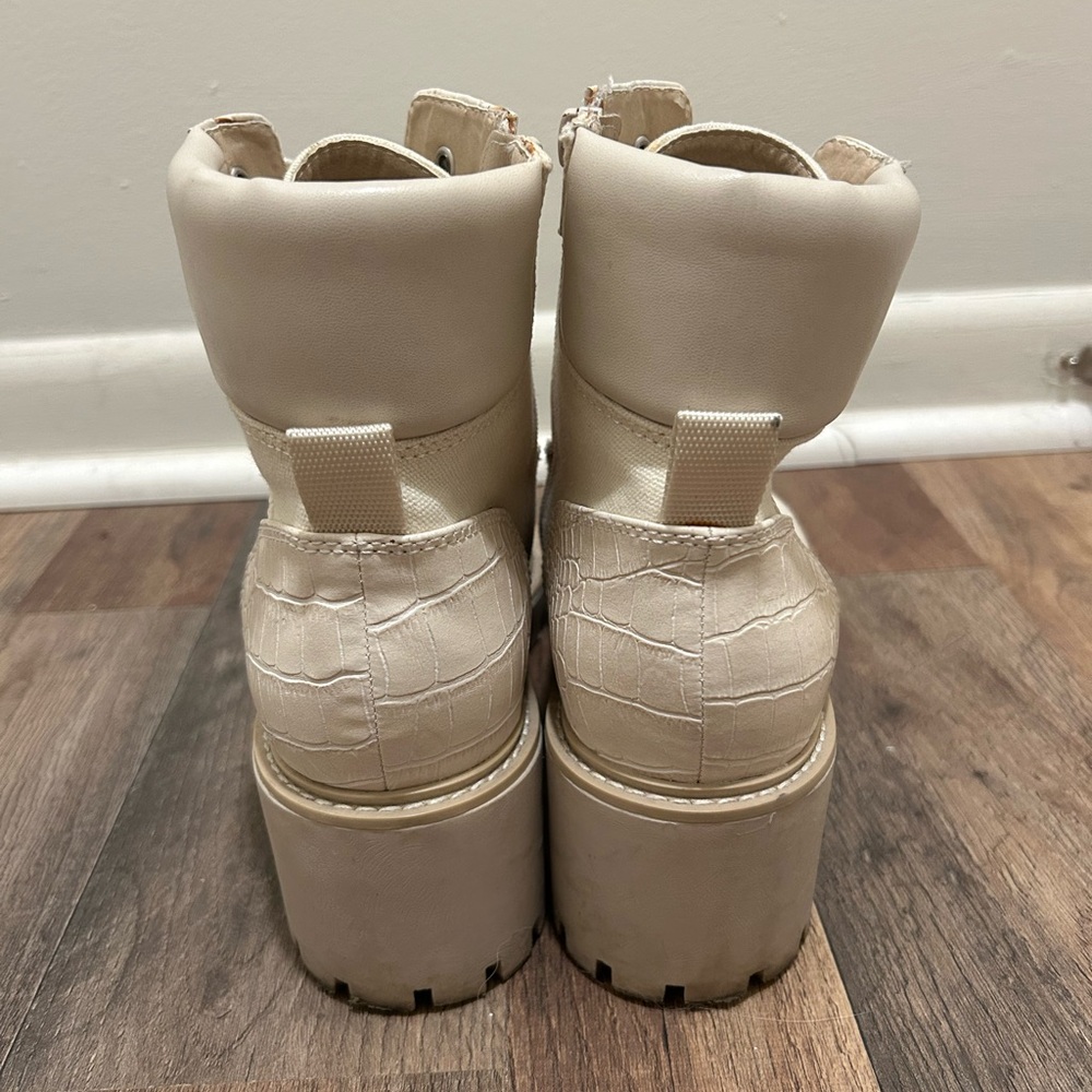Dolce Vita Off-White Lace-Up Boots - Picture 5 of 8